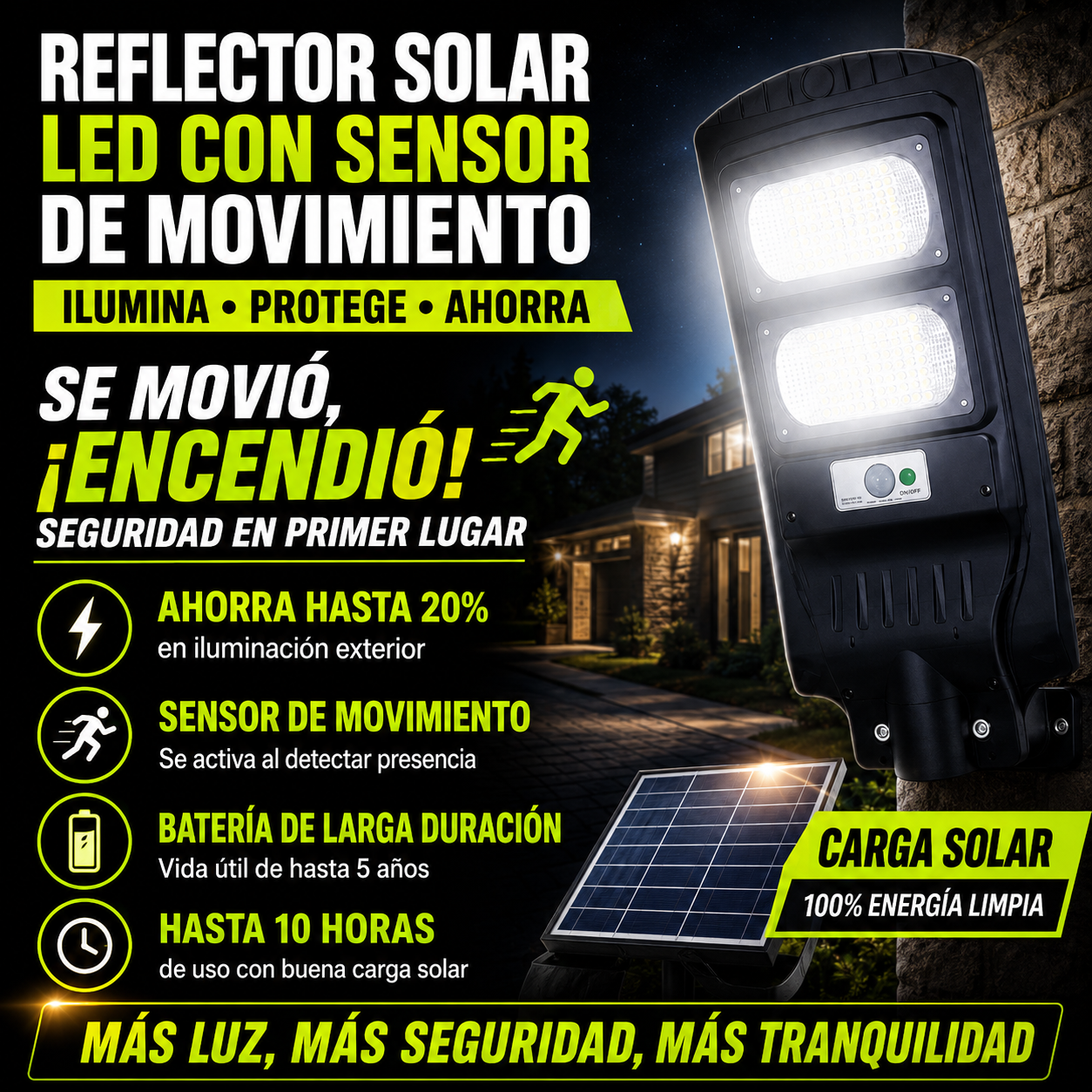 Reflector Solar Security LED